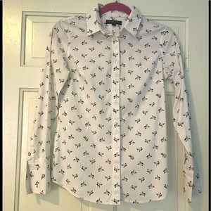 Banana Republic Gardenia Print Button Down Long Sleeve Shirt